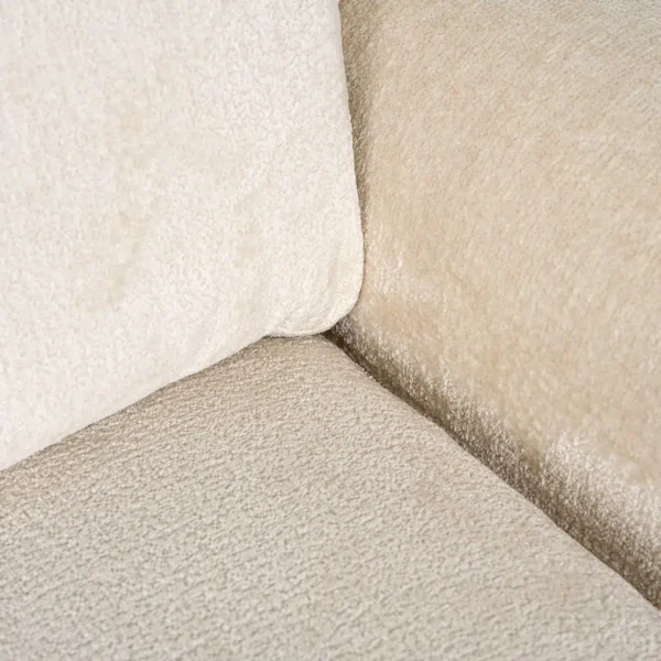 Canapea alba din tesatura chenille si lemn de pin Sandro - imagine 6