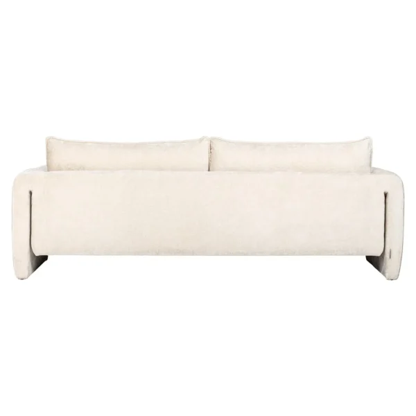 Canapea alba din tesatura chenille si lemn de pin Sandro - imagine 4