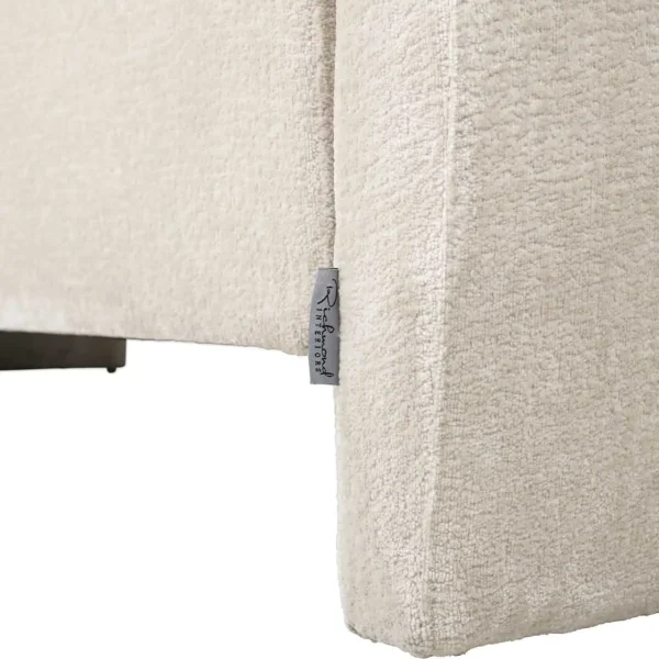 Canapea alba din tesatura chenille si lemn de pin Sandro - imagine 8