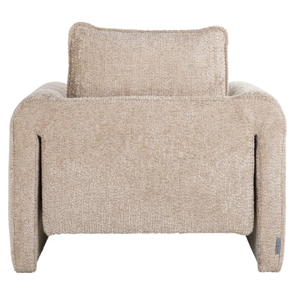 Fotoliu bej din tesatura boucle si lemn de pin Sandro - imagine 4