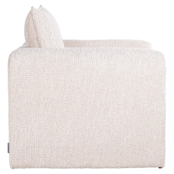 Fotoliu crem din tesatura boucle si lemn de pin Sandro - imagine 3