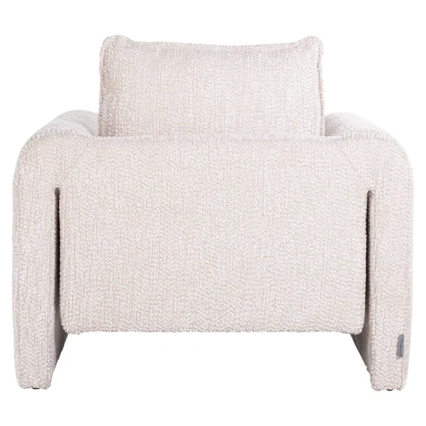 Fotoliu crem din tesatura boucle si lemn de pin Sandro - imagine 4