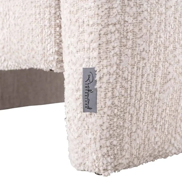 Fotoliu crem din tesatura boucle si lemn de pin Sandro - imagine 7