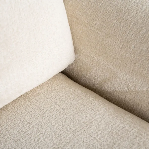 Fotoliu alb din tesatura chenille si lemn de pin Sandro - imagine 6