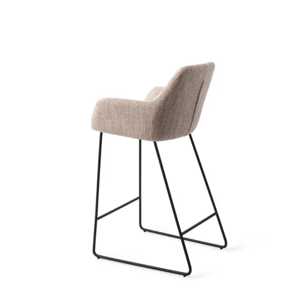 Scaun de bar din tesatura grej/negru Noto - imagine 4
