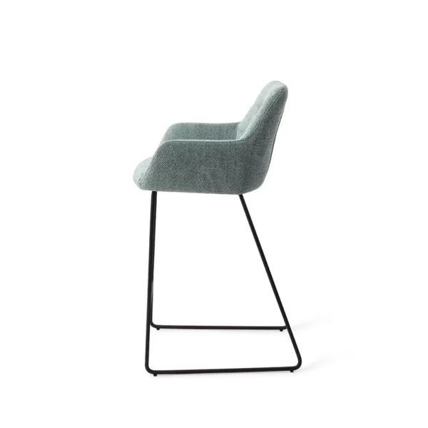 Scaun de bar din tesatura verde albastru/negru Noto - imagine 4