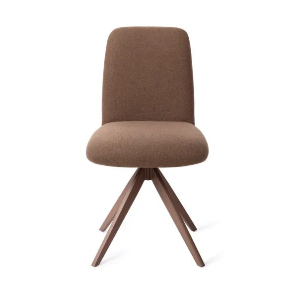 Set 2 scaune dining rotative din tesatura maro/maro Taiwa