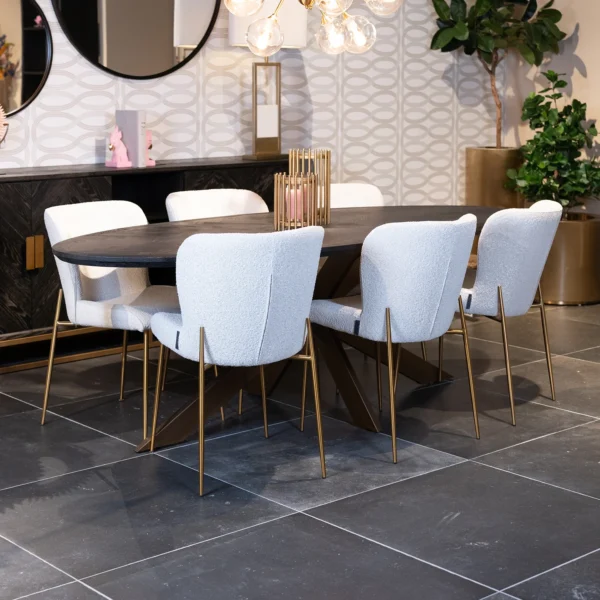 Masa dining ovala neagra/aramie Blackbone - imagine 6