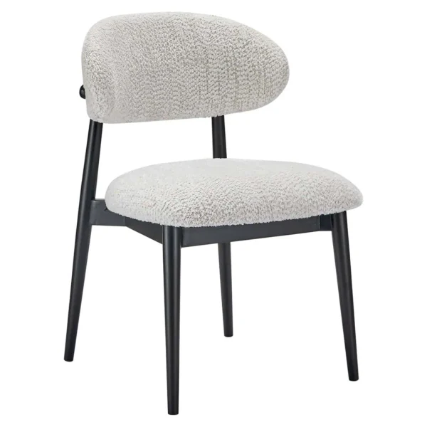 Scaun dining crem din tesatura si lemn Cherry