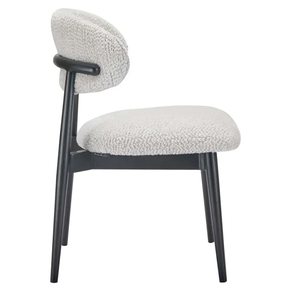 Scaun dining crem din tesatura si lemn Cherry - imagine 4