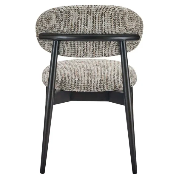 Scaun dining bej maro din tesatura si lemn Cherry - imagine 4