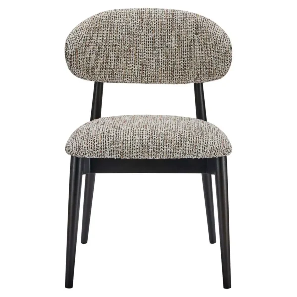 Scaun dining bej maro din tesatura si lemn Cherry - imagine 2