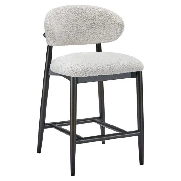 Scaun de bar crem din tesatura si lemn Cherry