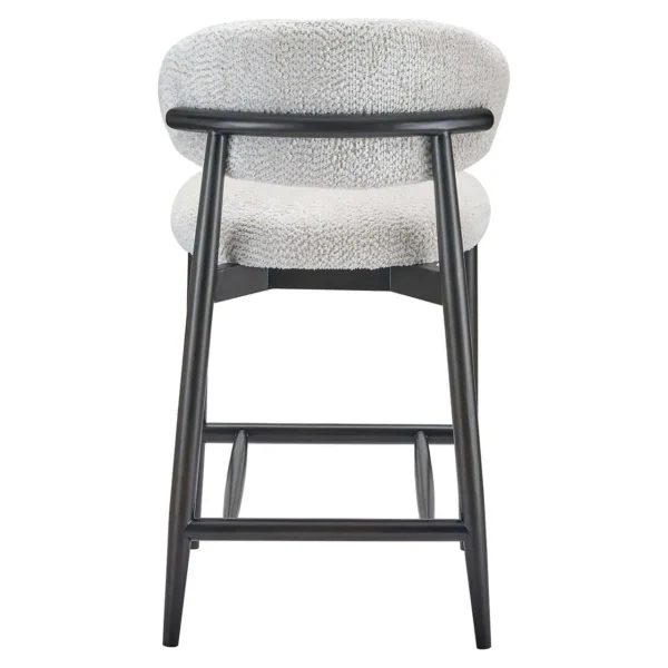 Scaun de bar crem din tesatura si lemn Cherry - imagine 4