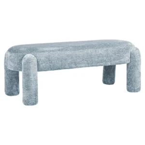 Bancheta albastru deschis din tesatura chenille Holly