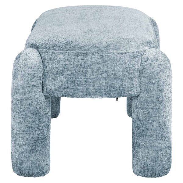 Bancheta albastru deschis din tesatura chenille Holly - imagine 4
