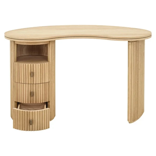 Birou bej natur din lemn de stejar Belfort - imagine 4