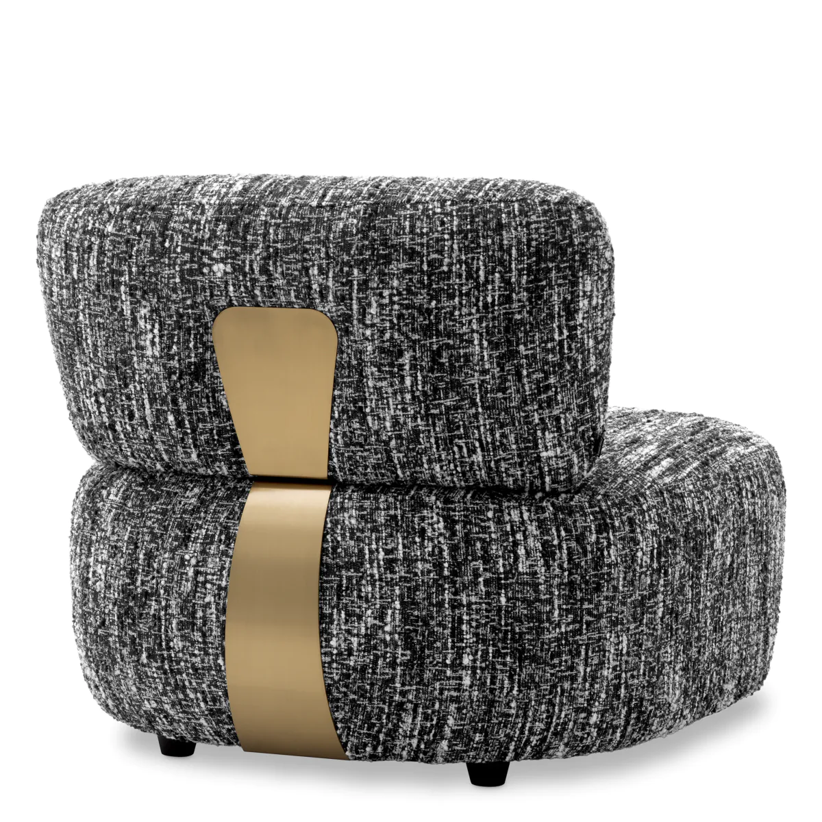 Fotoliu gri din tesatura boucle Leon - imagine 3