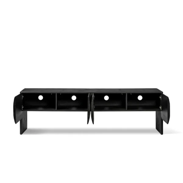 Comoda TV neagra din lemn de mindi Mehamn - imagine 6