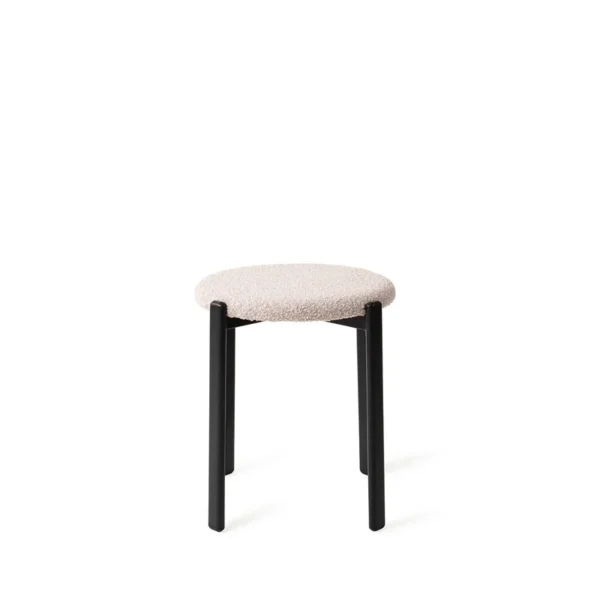 Taburet roz pal din tesatura boucle Obu - imagine 2