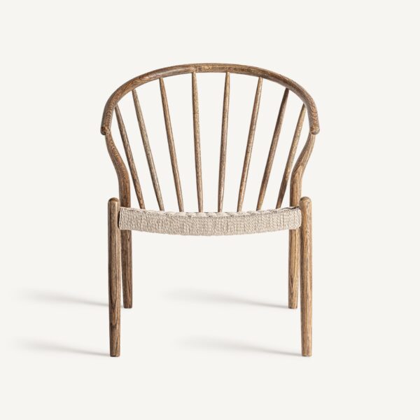 Scaun dining maro natur din lemn de stejar Ingles - imagine 2