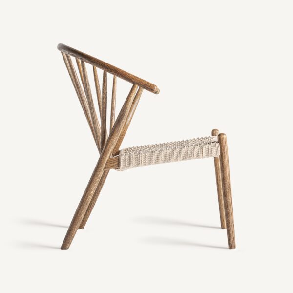 Scaun dining maro natur din lemn de stejar Ingles - imagine 4