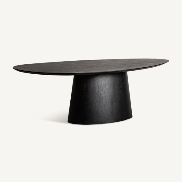 Masa dining ovala neagra din lemn de stejar Weggis - imagine 2