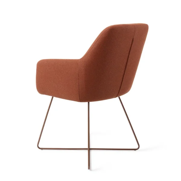 Set 2 scaune dining din tesatura caramiziu/roze Hiroo Cross - imagine 4
