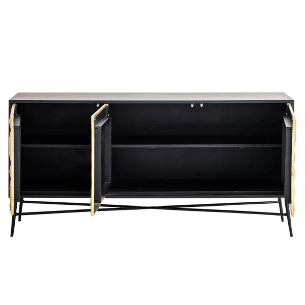 Bufet inferior auriu/negru din lemn de mango si MDF Tetro - imagine 4