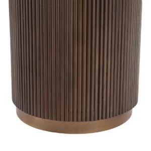 Masa dining rotunda maro/alba din lemn si marmura Ø120 Mayfield