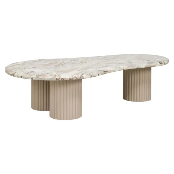 Masa de cafea bej/maro din MDF si marmura Coronel