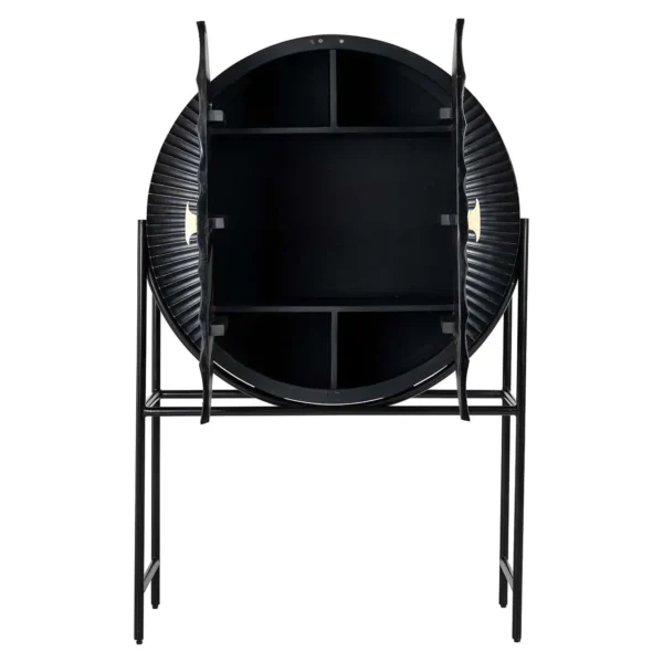 Dulap bar negru din lemn de mango si metal Feda - imagine 5