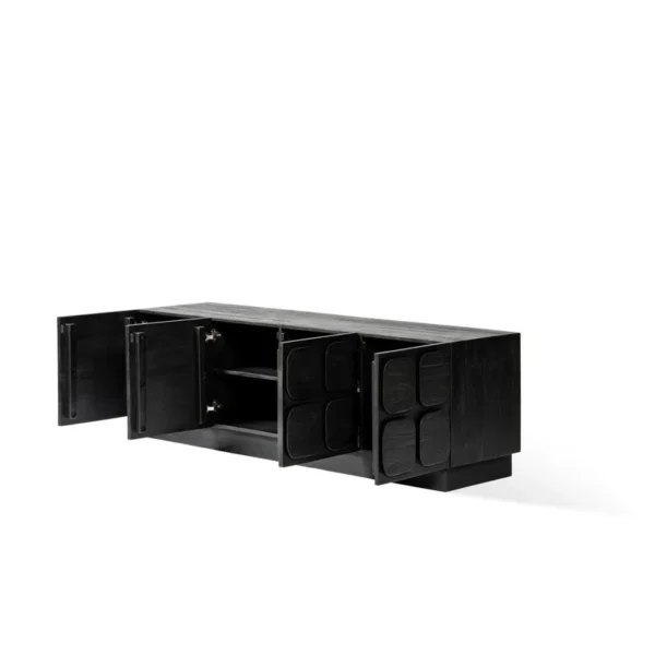 Comoda TV neagra din lemn de mindi Sirkka - imagine 3