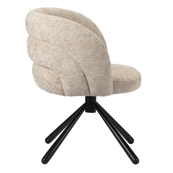 Scaun dining rotativ bej din tesatura Pebble - imagine 3