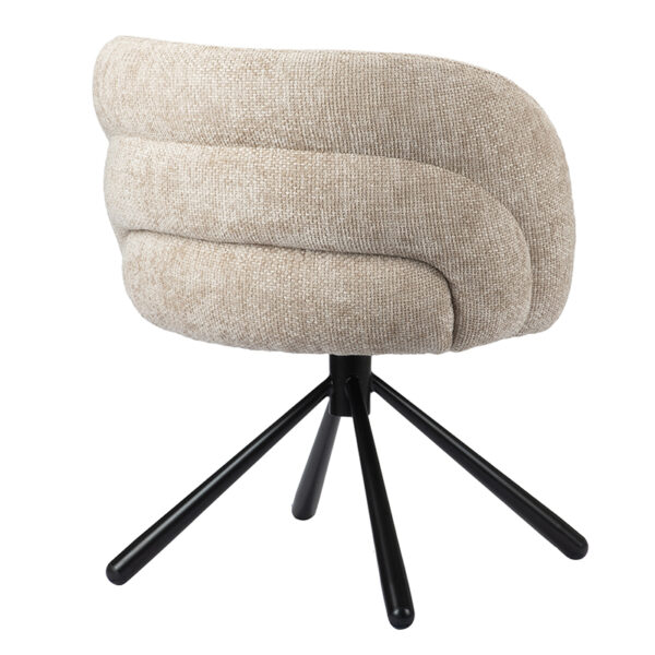 Scaun dining rotativ bej din tesatura Pebble - imagine 4
