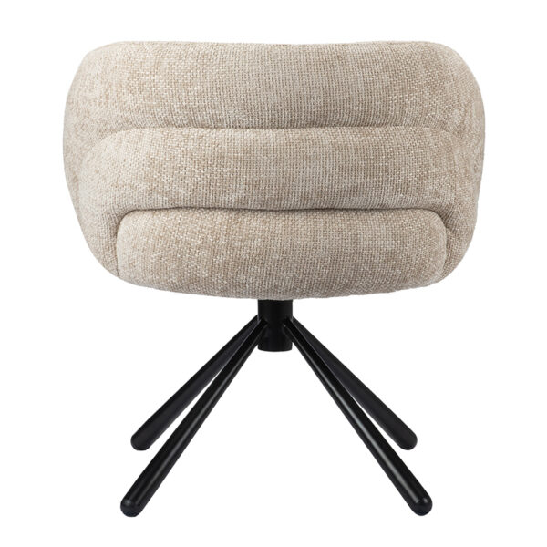 Scaun dining rotativ bej din tesatura Pebble - imagine 2