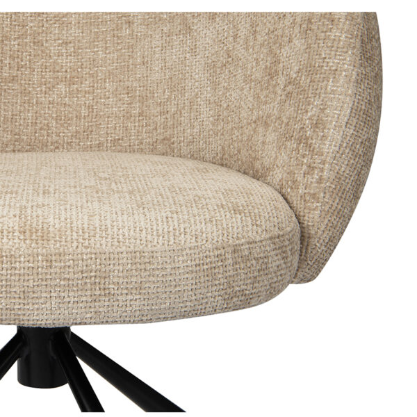 Scaun dining rotativ bej din tesatura Pebble - imagine 5