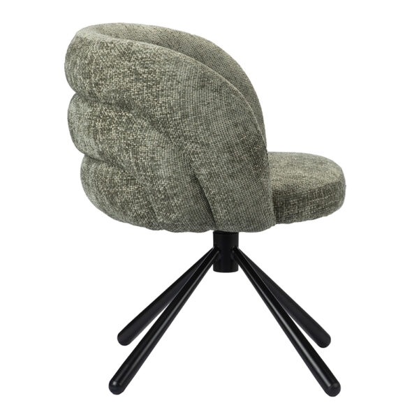 Scaun dining rotativ verde din tesatura Pebble - imagine 3