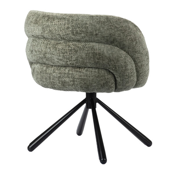 Scaun dining rotativ verde din tesatura Pebble - imagine 4
