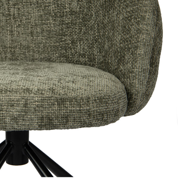 Scaun dining rotativ verde din tesatura Pebble - imagine 5