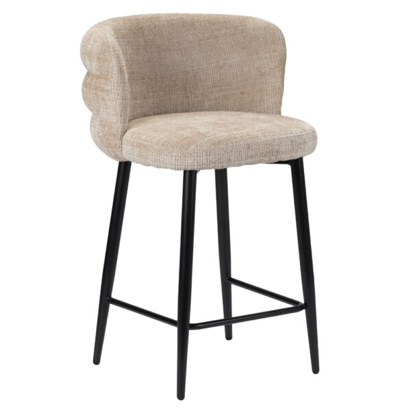 Scaun de bar bej din tesatura H90 Cloud