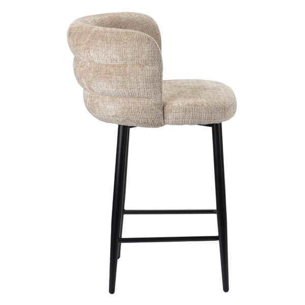 Scaun de bar bej din tesatura H90 Cloud - imagine 2