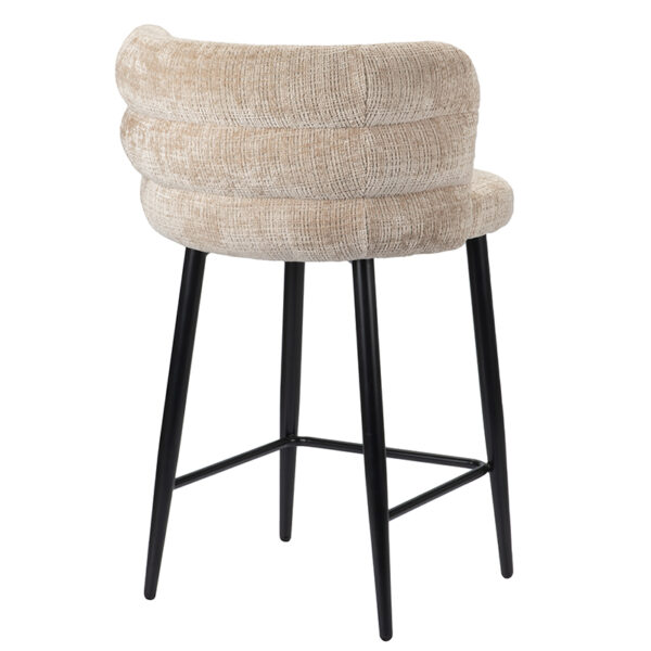 Scaun de bar bej din tesatura H90 Cloud - imagine 3