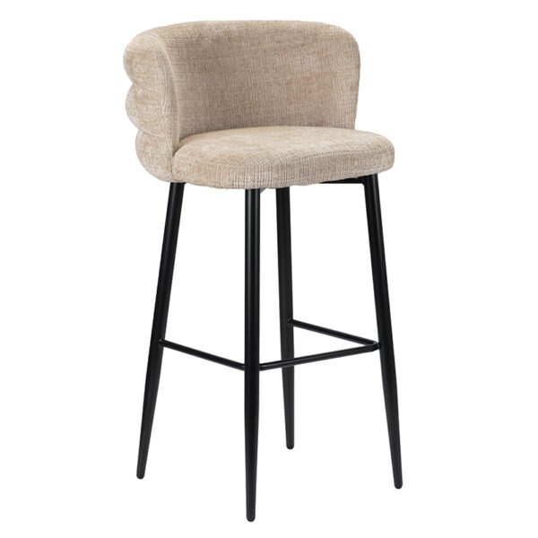 Scaun de bar bej din tesatura H104 Cloud