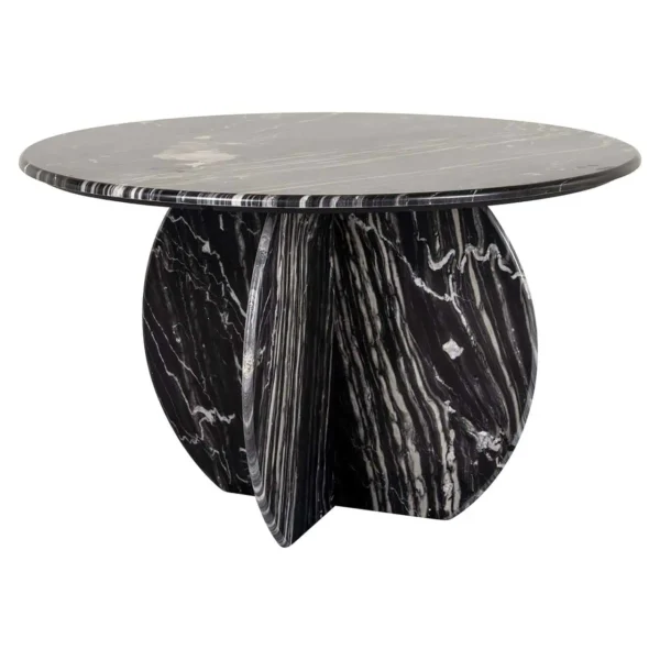 Masa dining rotunda neagra din marmura Ø129 Bancroft - imagine 2