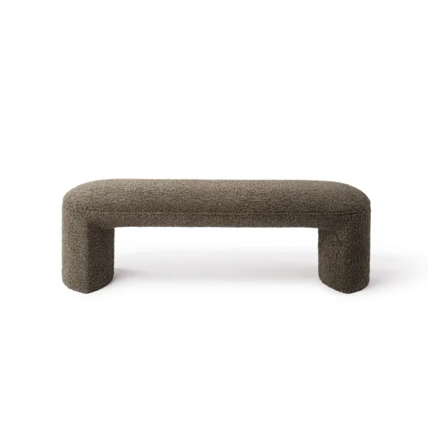 Bancheta verde inchis din tesatura boucle Nachii - imagine 2