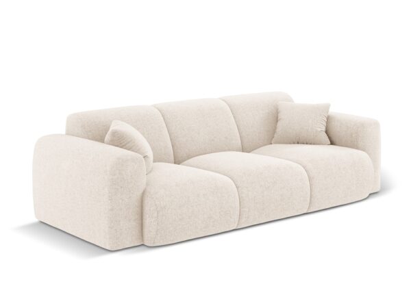 Canapea bej deschis 3 locuri din tesatura chenille Nolio - imagine 3