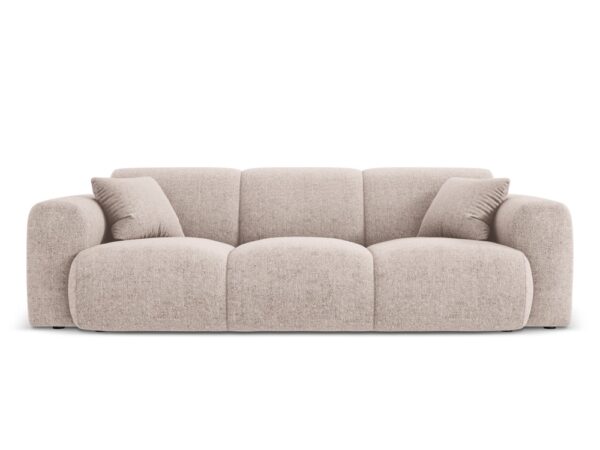 Canapea bej 3 locuri din tesatura chenille Nolio - imagine 3