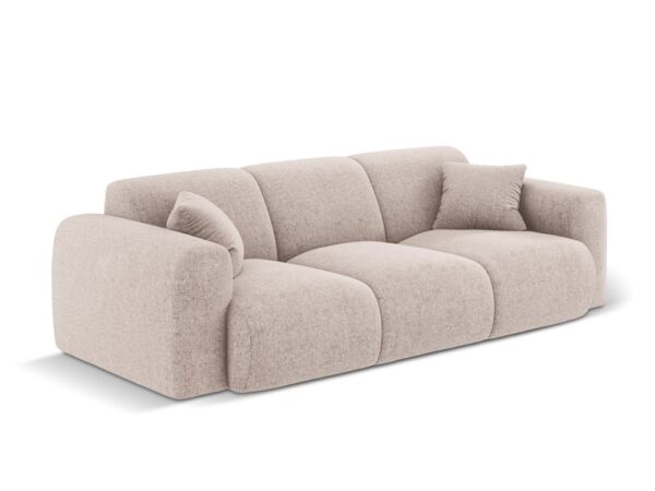 Canapea bej 3 locuri din tesatura chenille Nolio - imagine 4