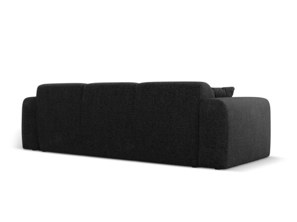 Canapea neagra 3 locuri din tesatura chenille Nolio - imagine 5